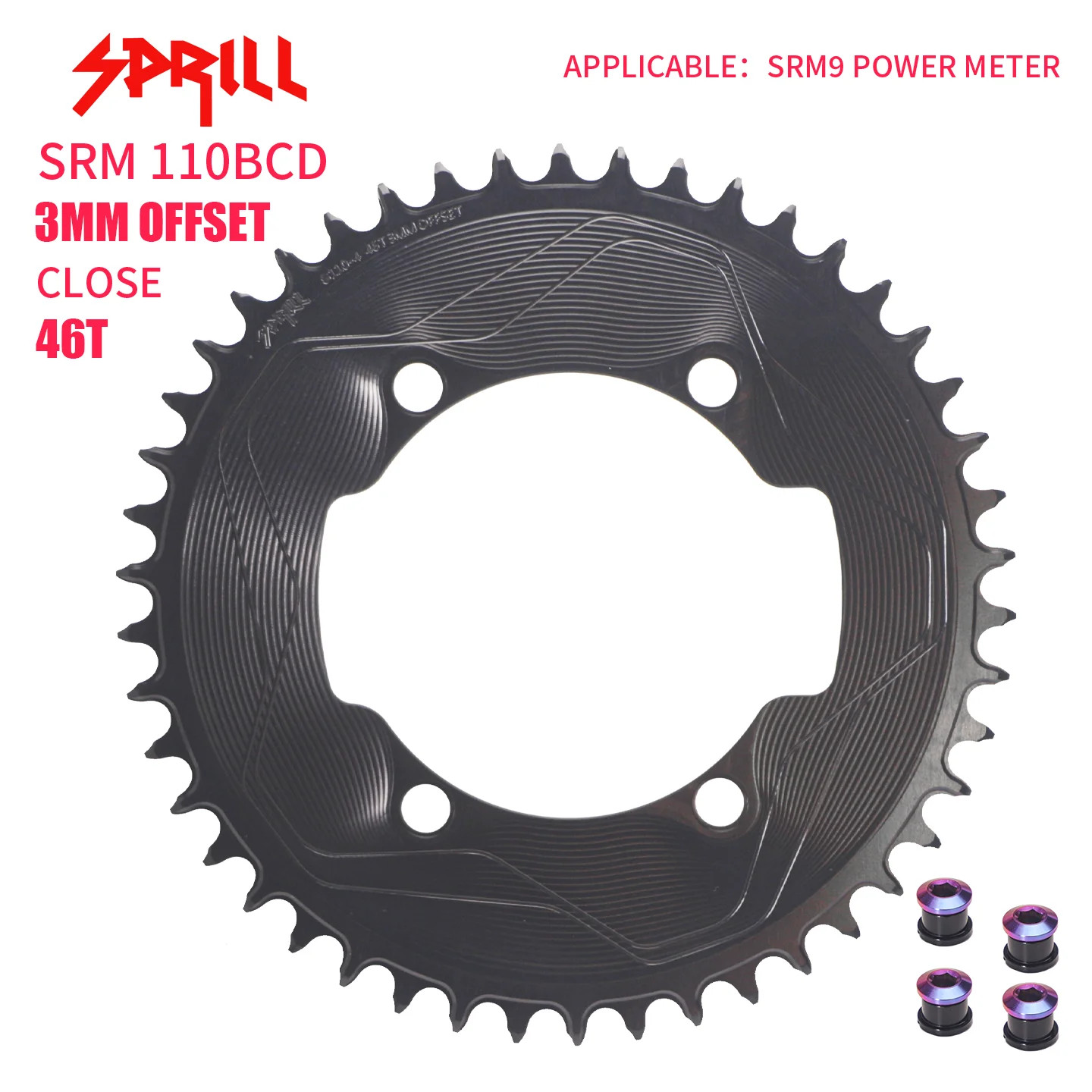 For SRM 9 Power Meter 3mm Offset Chainrings 110BCD FOR TT TRIATHLON Aero 56T-54T