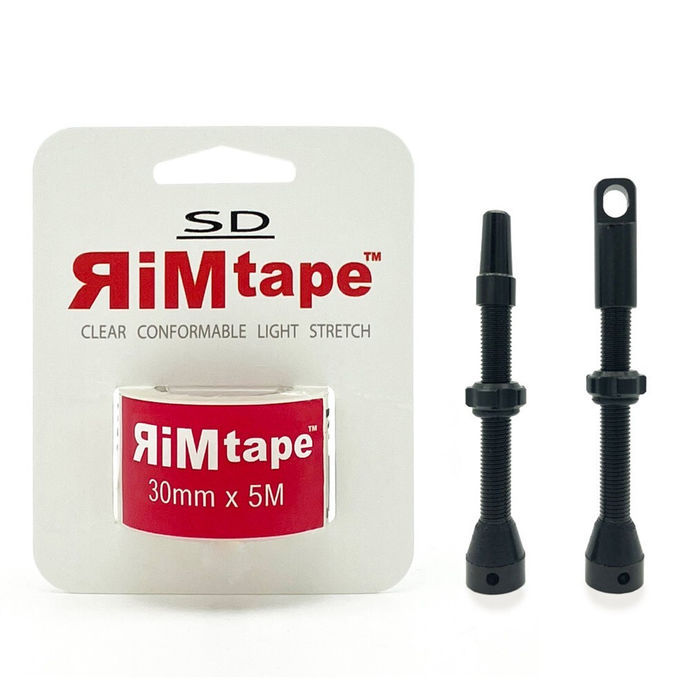 MTB Tubeless Rim Tape + Valves – Clear 30mm wide Mountain Bike MTB Gravel