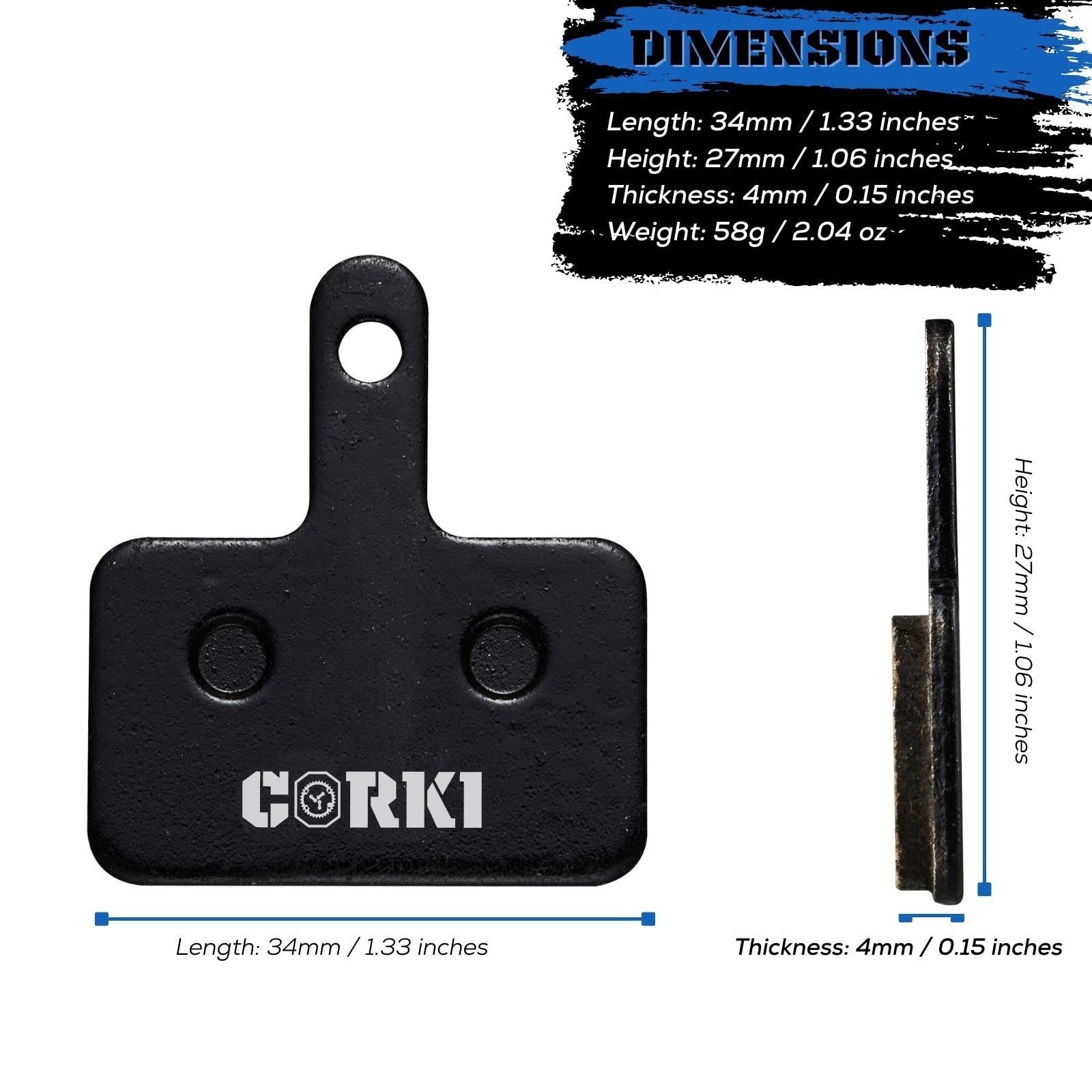 2 Pairs Brake Pads for Shimano Deore TRP Tektro – Resin/Semi-Metallic