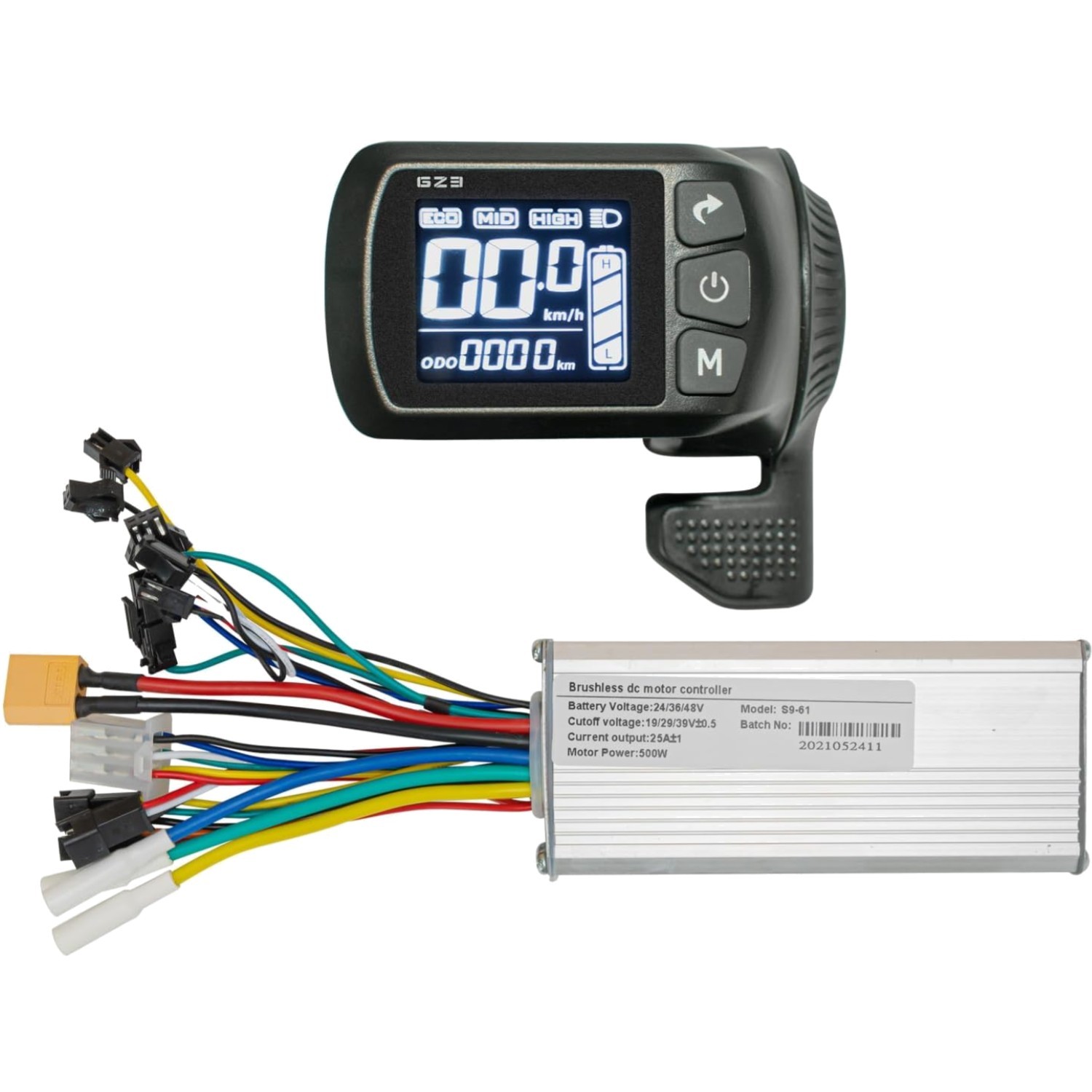 48V Ebike Controller Kit 500W Brushless Motor LCD Display