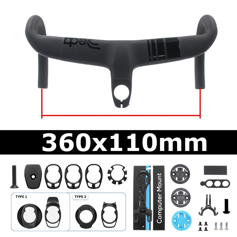 Full Carbon Fiber Cockpit Drop Bar Road Bike Internal Cable Integrated Handlebar