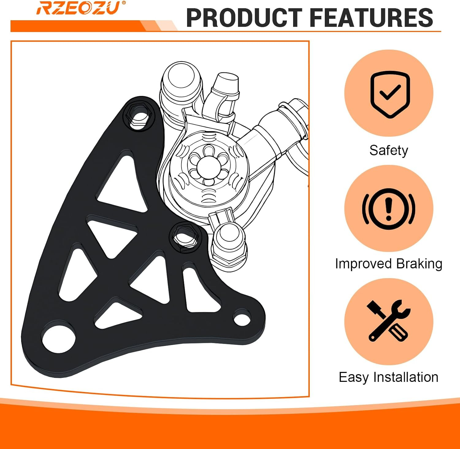 Mini Bike Hydraulic Brake Caliper Bracket Kit Replacement for Monster Mega Mo…