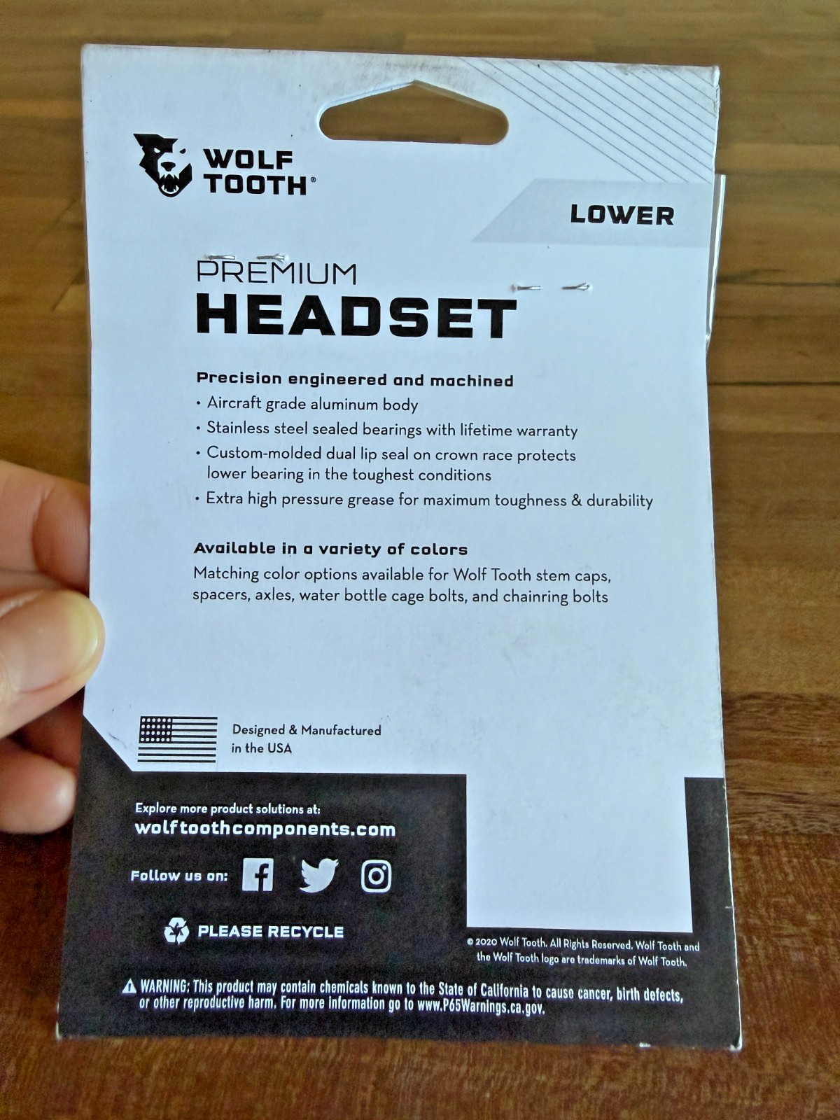 Wolf Tooth Performance Headset – EC34/30 Lower, Raw Silver