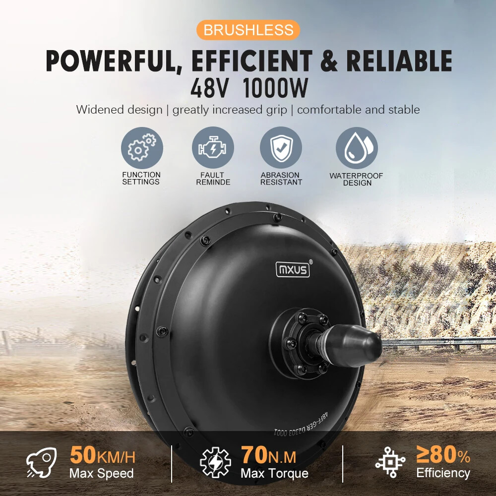 48V 1000W Brushless Gearless Front/Rear Hub Motor for Mountain Electric Bicycle