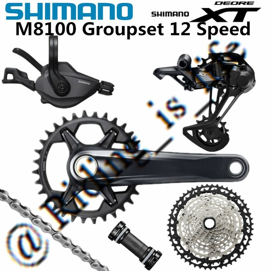 SHIMANO DEORE XT M8100 1×12 Speed MTB Groupset 6Pcs,30T/32T/34T/51T, 165MM-175MM