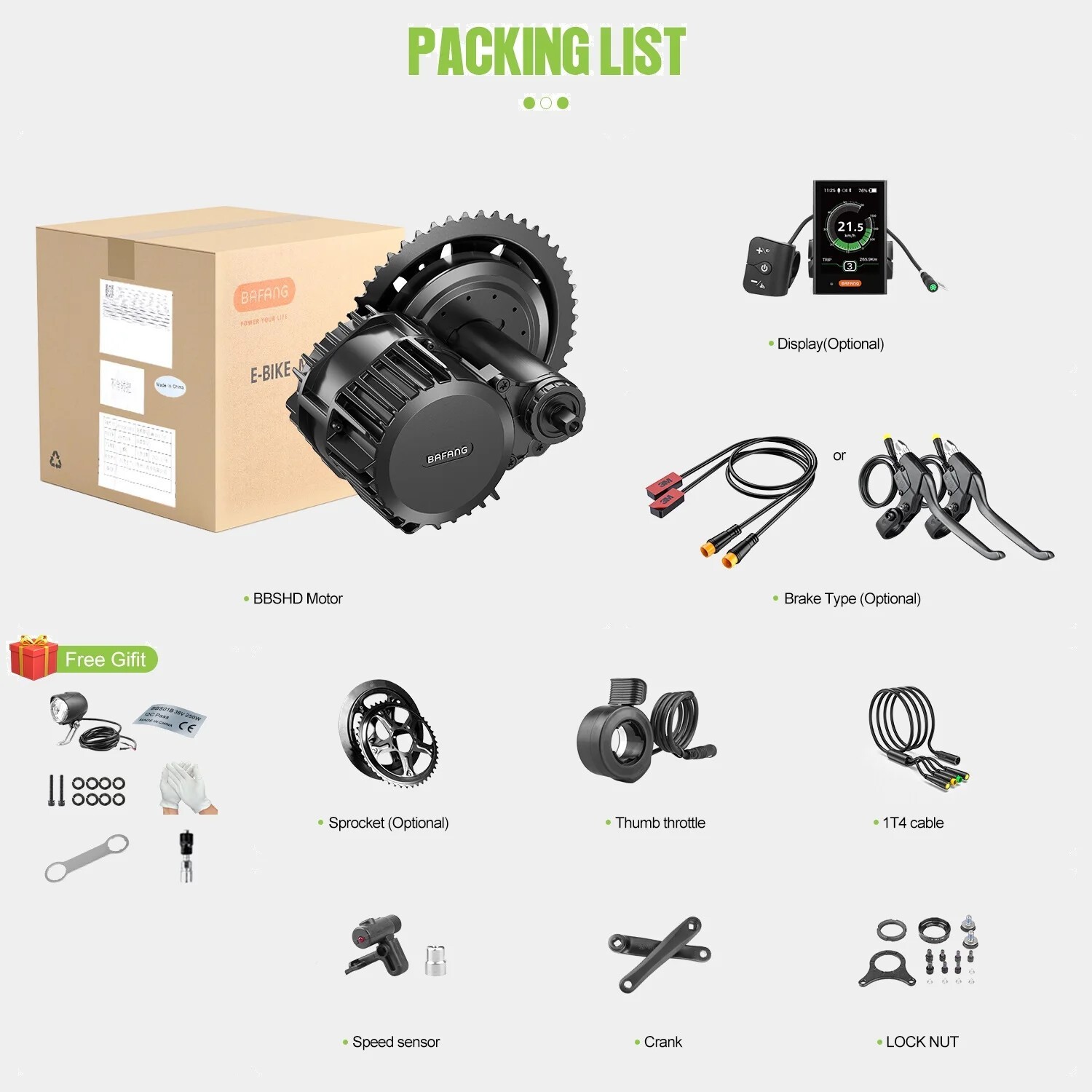 Ebike BAFANG 52V 1000W BBSHD Uart Mid Drive Motor Conversion Kit BB 68/100/120mm