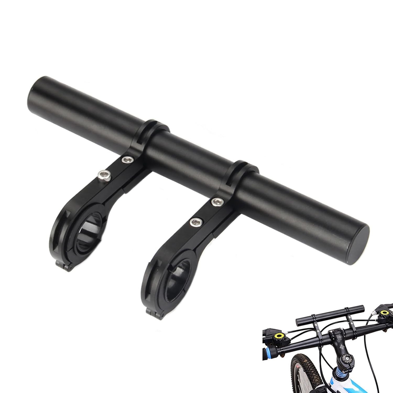Bike Handlebar Extender 20cm Aluminum Adjustable Length Extension for Bicycles