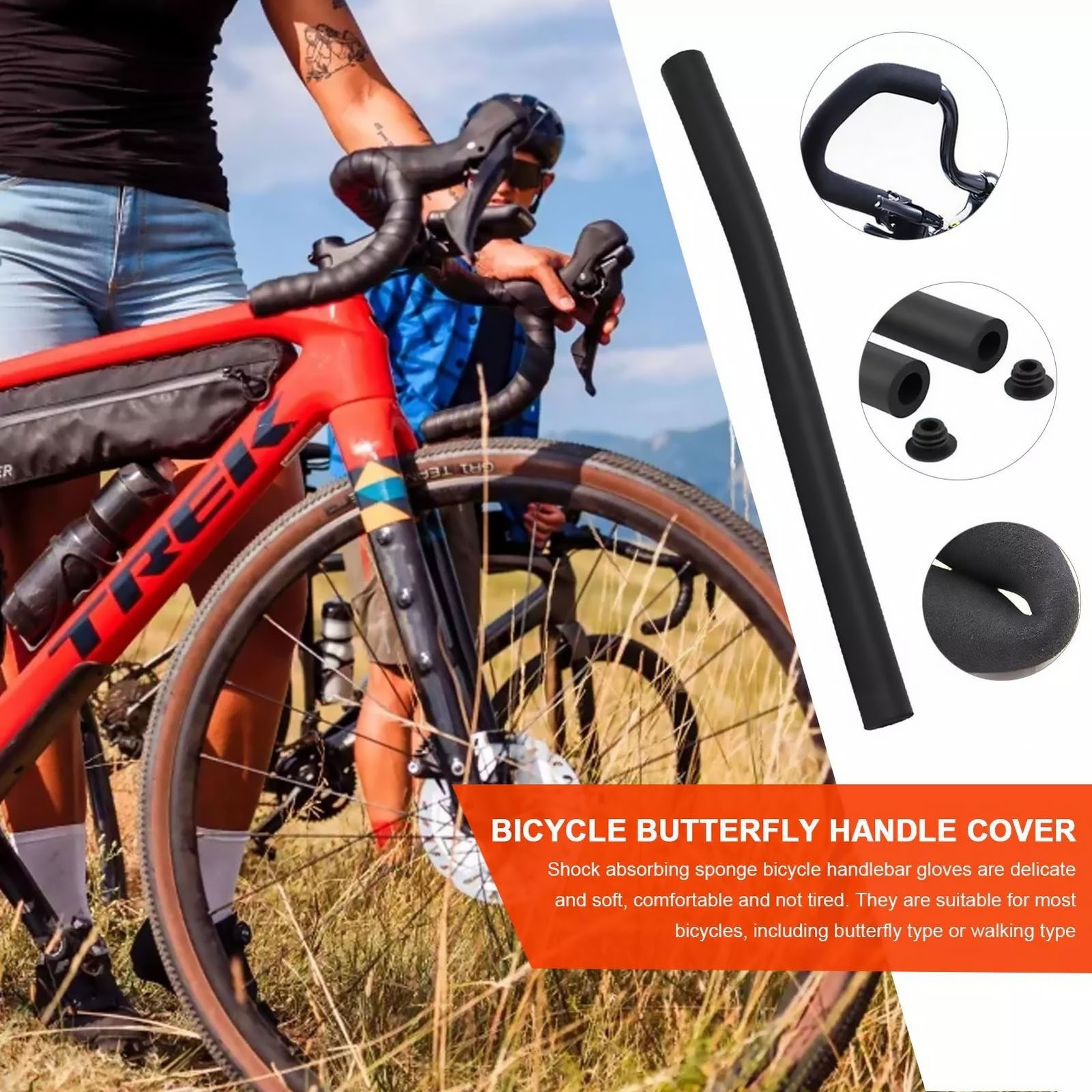 2PCS 50cm Sport Foam Sponge Handlebar Grip Cover Replacement For MTB Bicycle