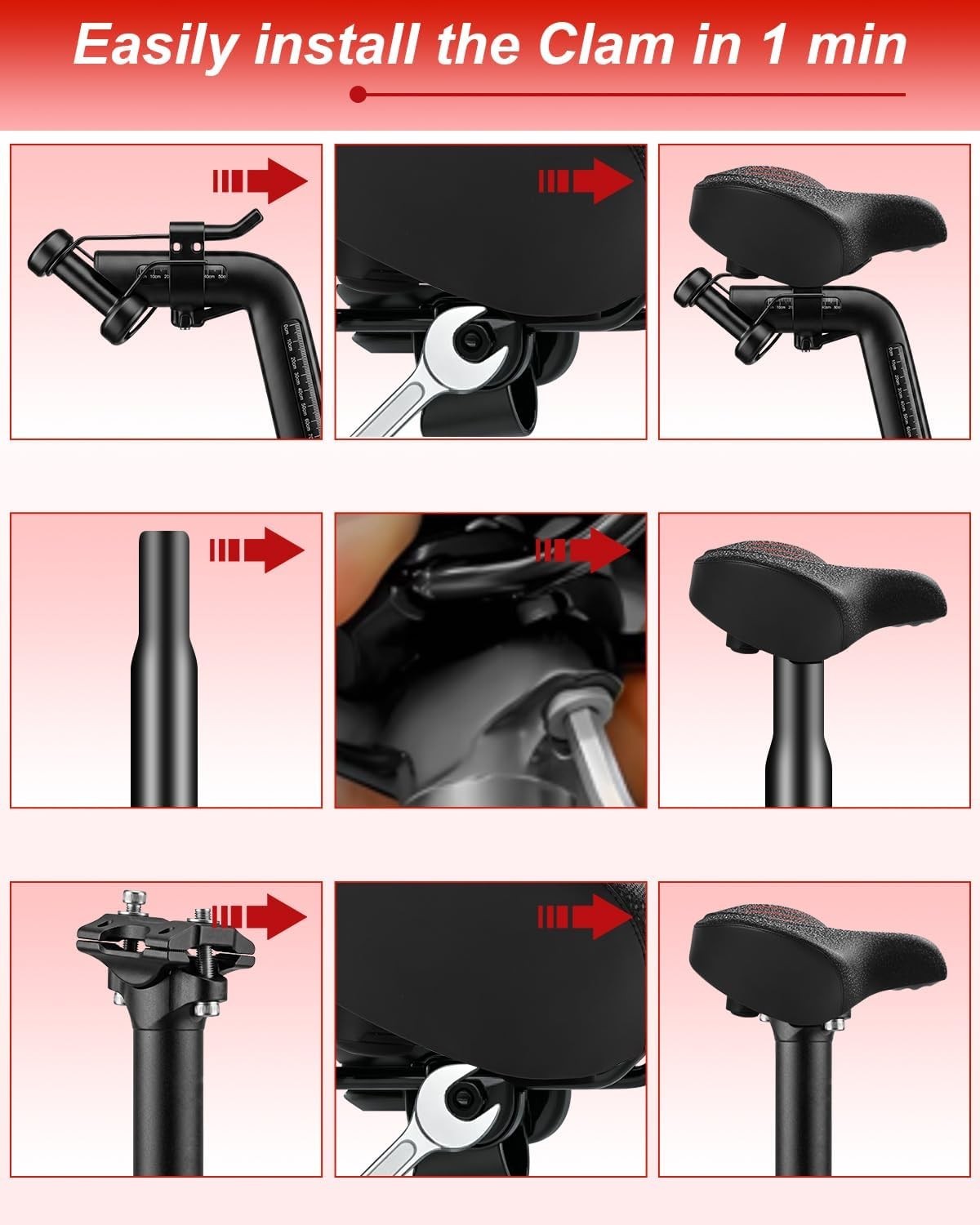 2026 NEW Oversized Bike Seat for Men and Women, Extra Wide Bicycle Seat Cushion,