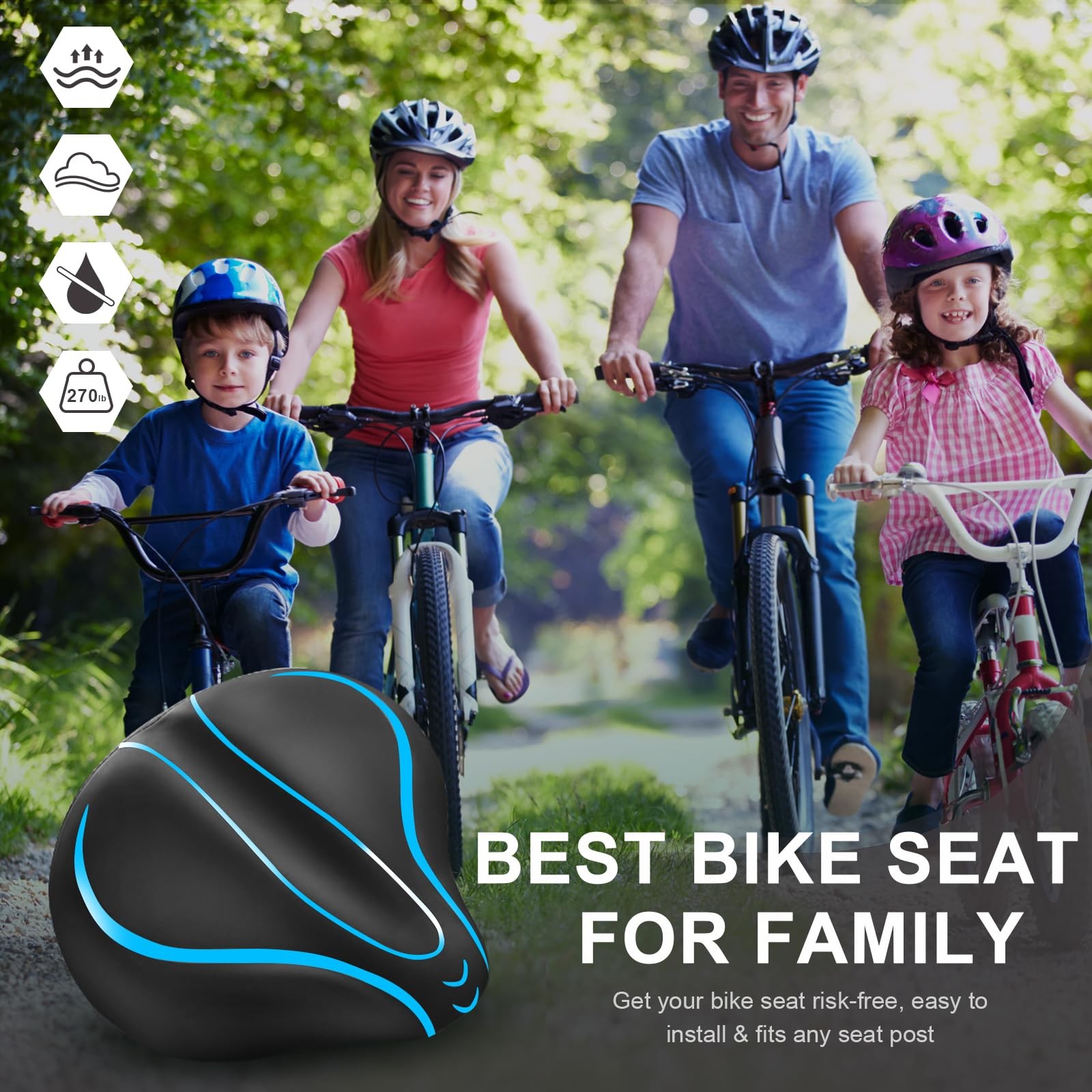 Bike Seat, Short Nose Most Comfortable Bicycle Seat, Breathable Moisture-Wick…