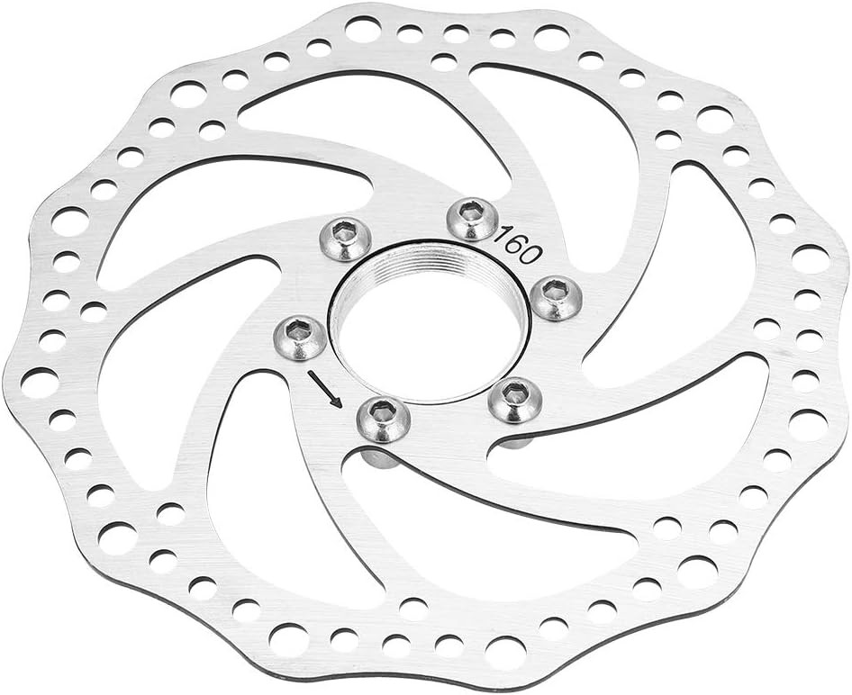160mm MTB Bicycle Brake Rotor – Stainless Steel Disc with 6-Bolt Hub Adapter