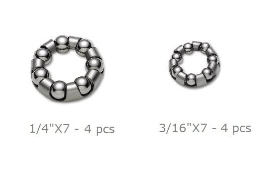 Assorted 8 pcs Ball Bearing Retainer Cages 1/4″ X 7 and 3/16″ X7 for Bike Fro…
