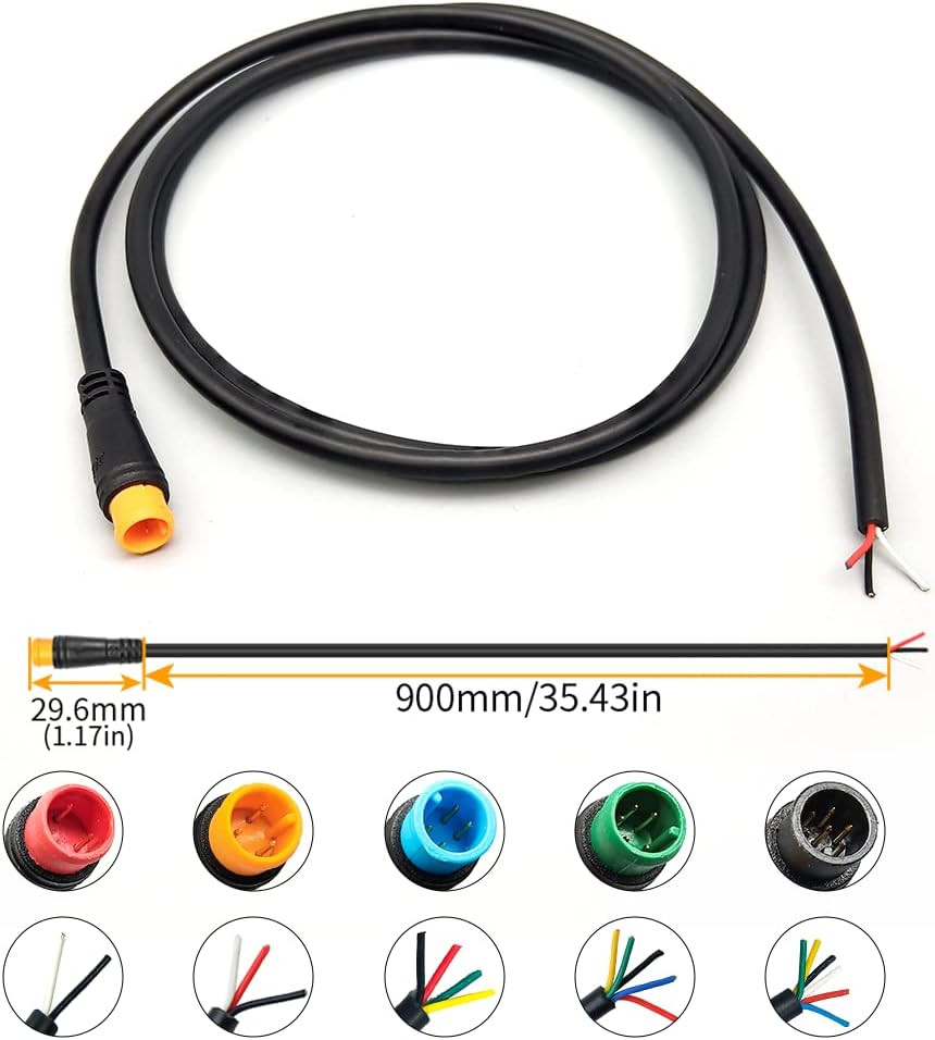 Ebike Extension Cable 2Pin/3Pin/4Pin/5Pin/6Pin Julet Female/Male Single Head DIY