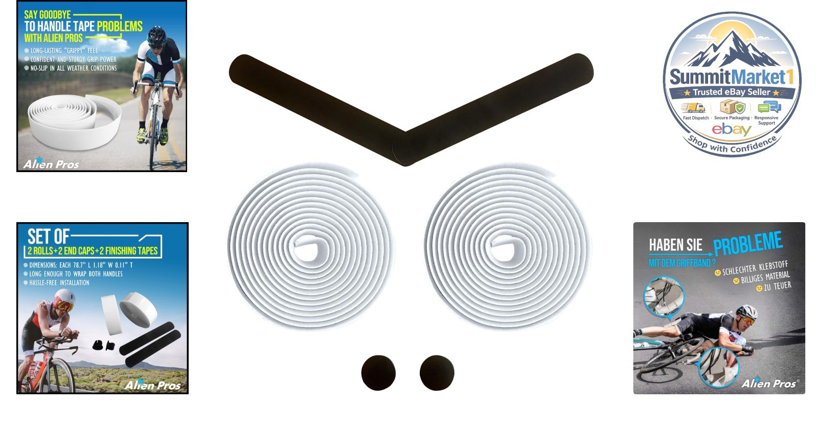 Bike Handlebar Tape Set of 2 White