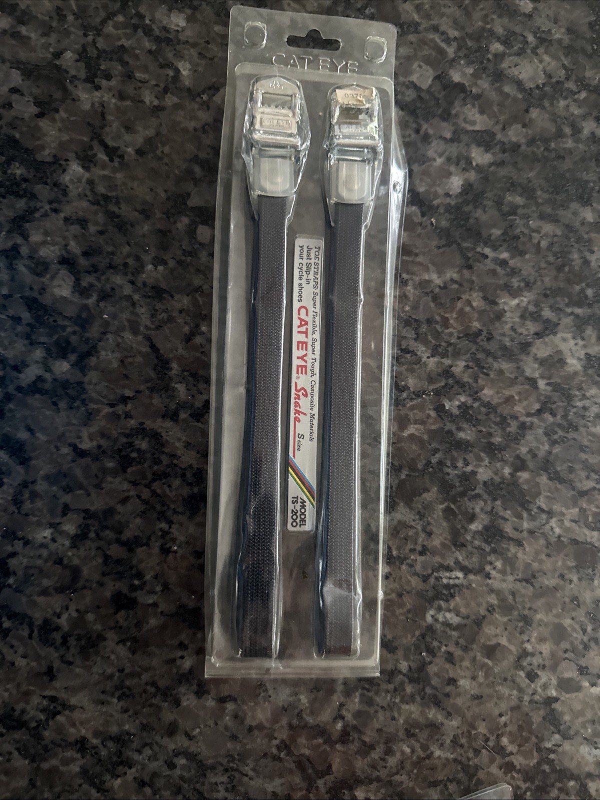 NOS Cat Eye Snake TS-200 Vintage Bike Toe Clip Straps – Blue,yellow,white,black
