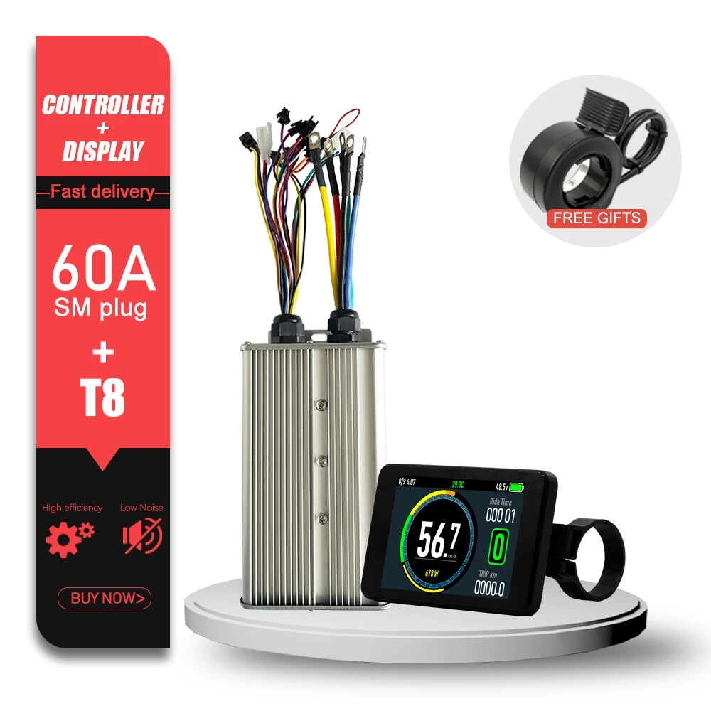 48V 52V 60V 72V 60A Electric Bike Sine Wave Controller for 1000-3000W Motor