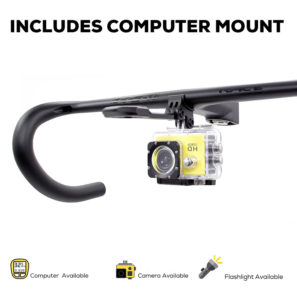 Carbon Full Internal Cable Routing Road Bicycle Integrated Handlebar 370-430mm