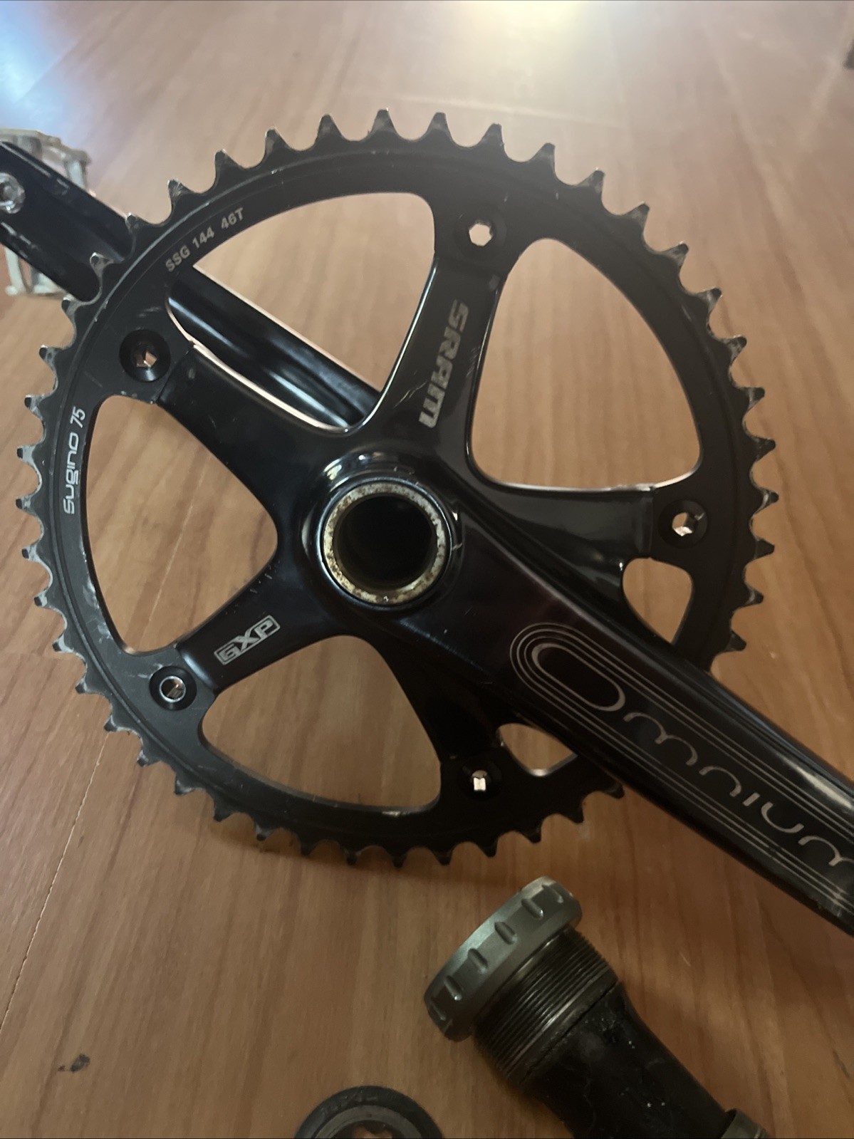 Sram Omnium Crankset Sugino 75 Ring 170mm Stainless 2 BB & All City Pedals 🔥