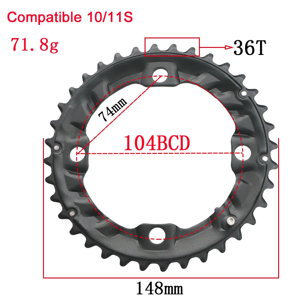 MTB Bicycle Chainring 64BCD 104BCD Double Chainwheel 22T-38T Parts