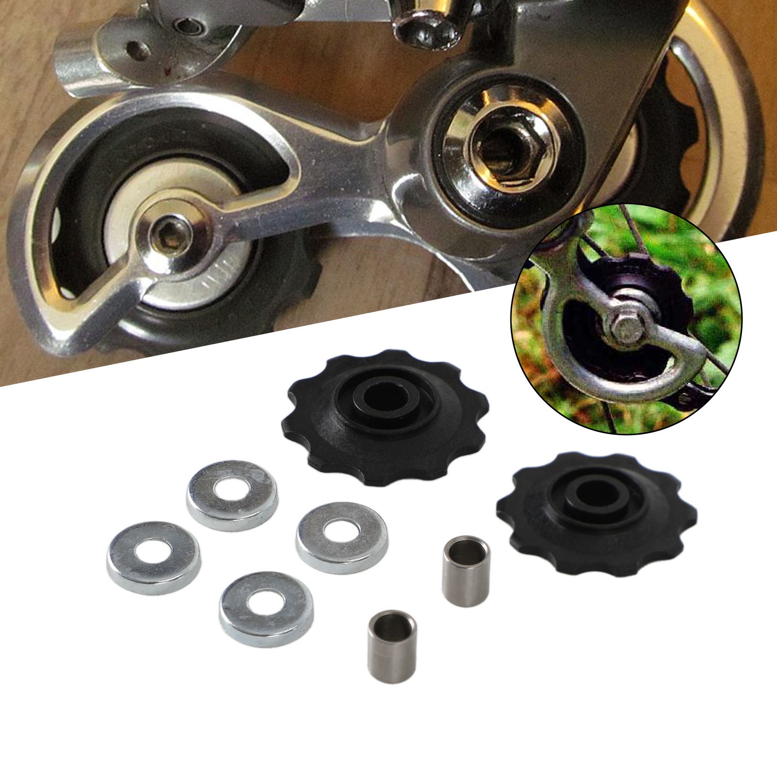 👍6mm Derailleur Jockey Wheel Pulley Conversion Kit For Vintage Simplex Suntour