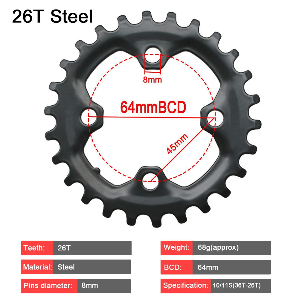 MTB Bicycle Chainring 64BCD 104BCD Double Chainwheel 22T-38T Parts