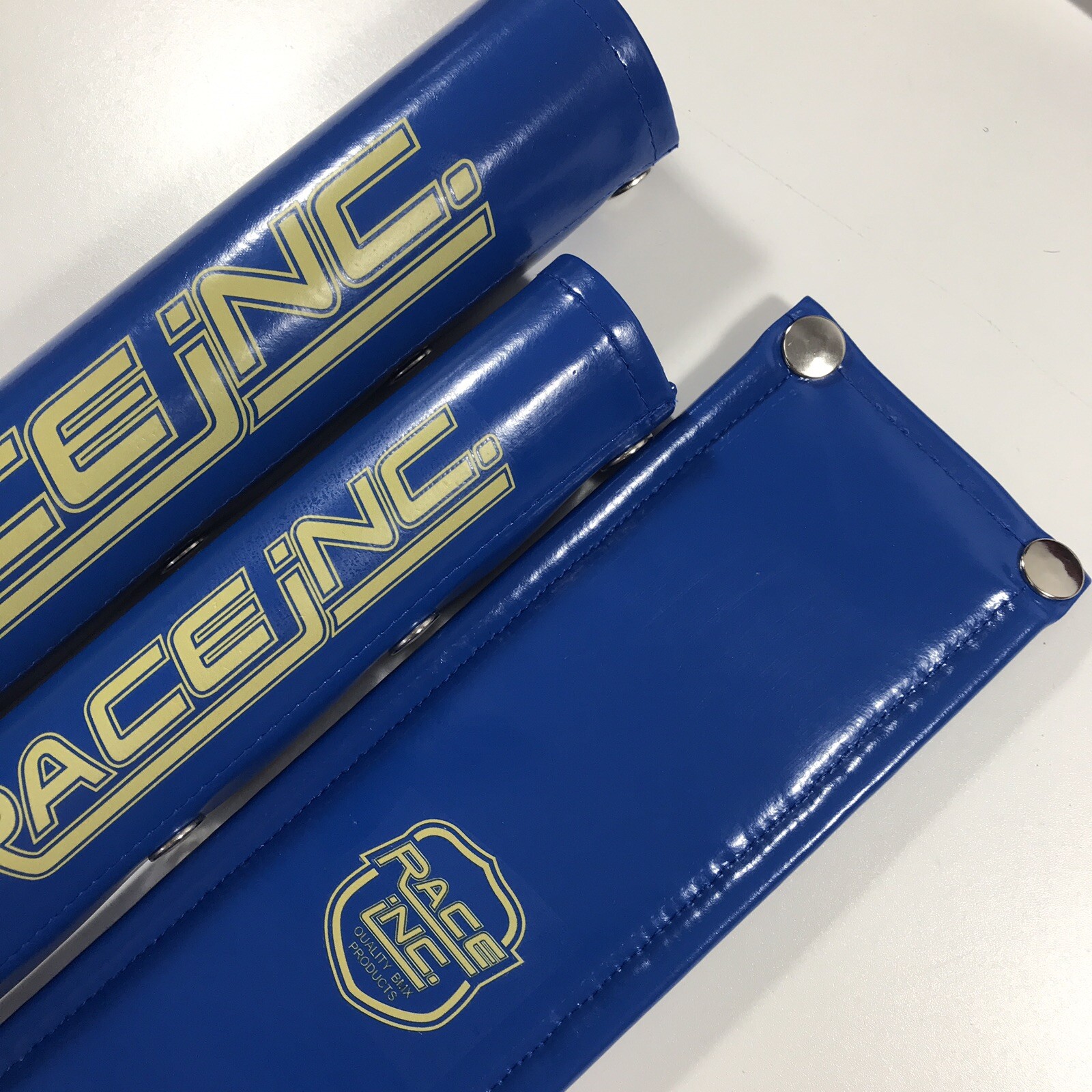 Race INC BMX Pad Set Oldschool REPOP P.K. RIPPER GJS DG Kuwahara FMF Blue/Gold