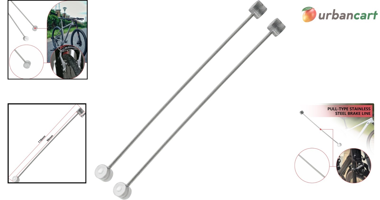 Silver Double-End Straddle Wires – 110mm Compatibility for Vintage & Modern B…