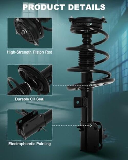 AUTOMUTO Strut Spring Assembly Front Pair struts and Shock Absorber for Nissan