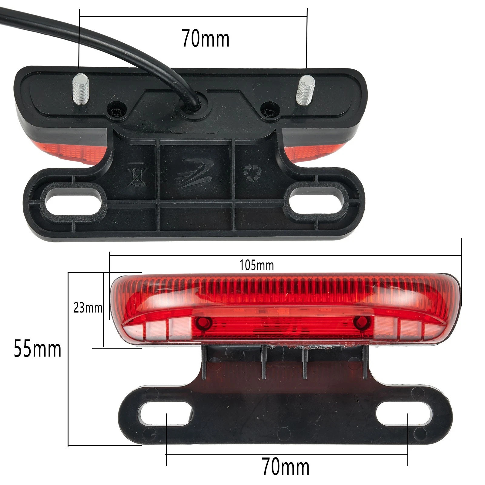 36-48V Ebike Rear Brake Light Tail Light Safe Warn Lamp For Electric Bicycle New