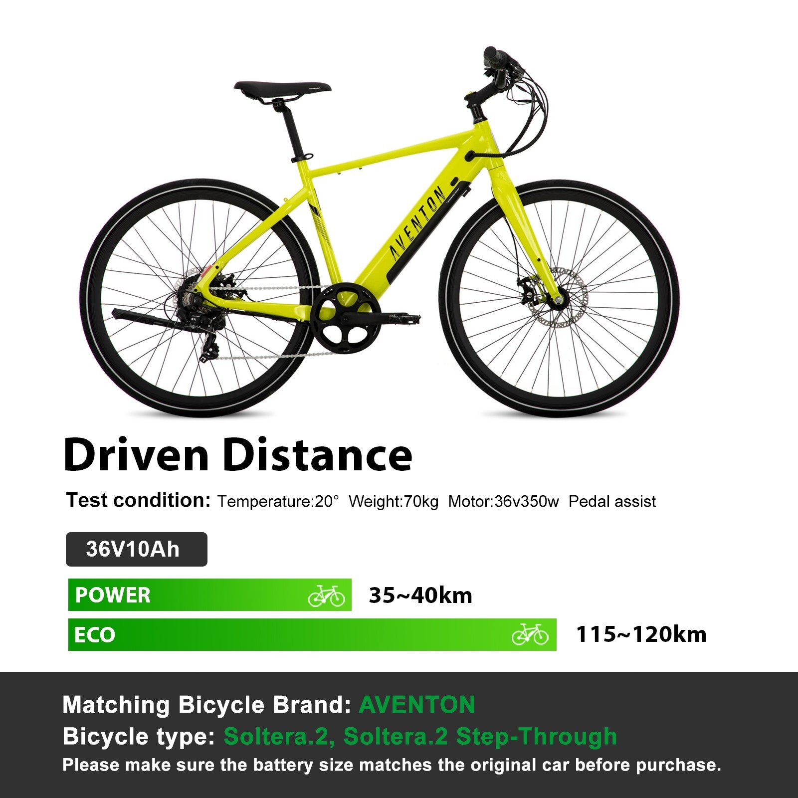 Aventon Soltera.2 and Soltera.2 Step-Through Ebike battery 36V 10Ah