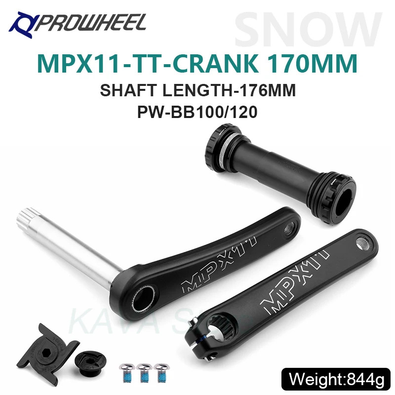 Snow Bike Crankset 170mm Fat Tire Bicycle Crank Arm with Bottom Bracket Parts