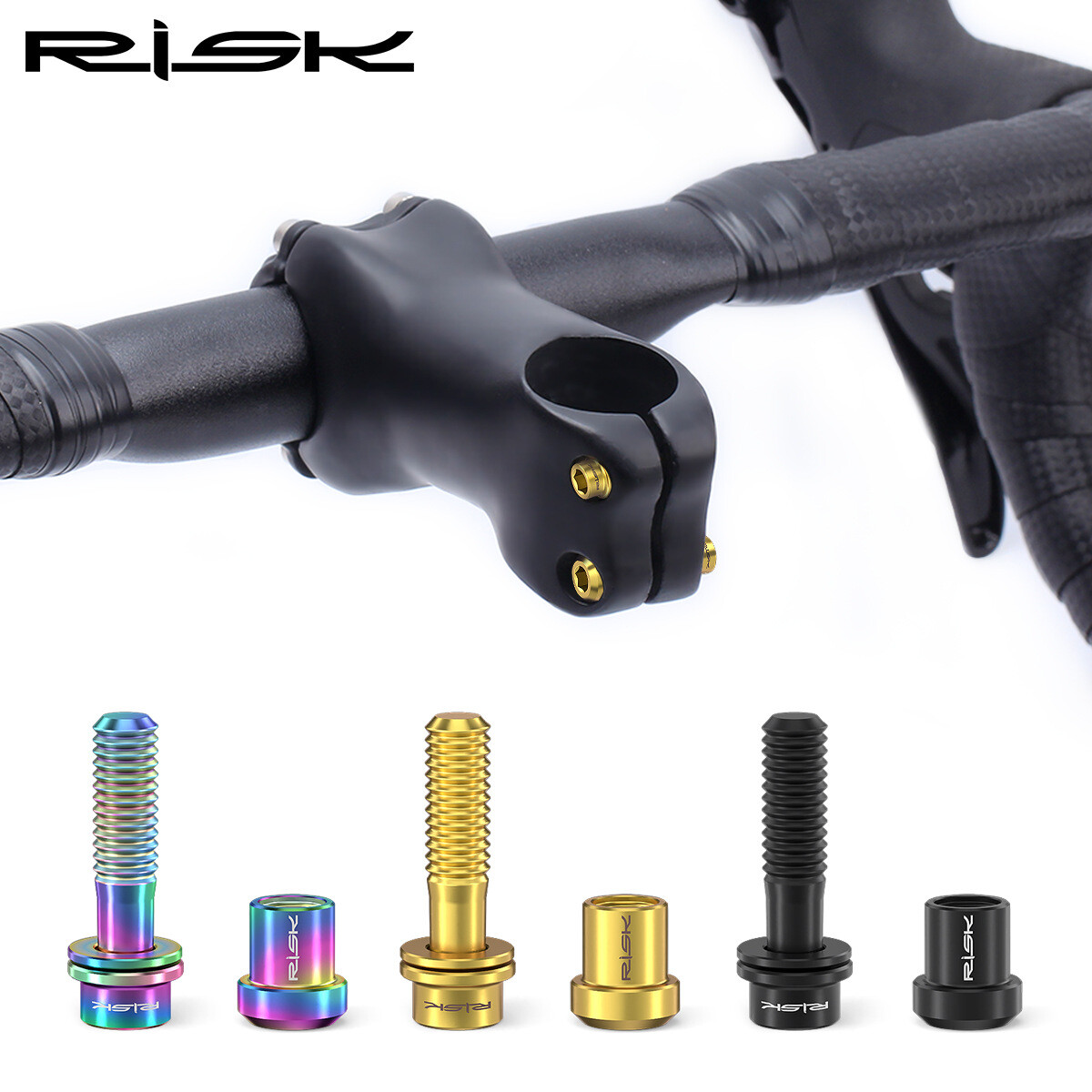 RISK Bicycle Carbon Stem Bolts M5x18mm M5x20mm Titanium Fastener Screw with Nut