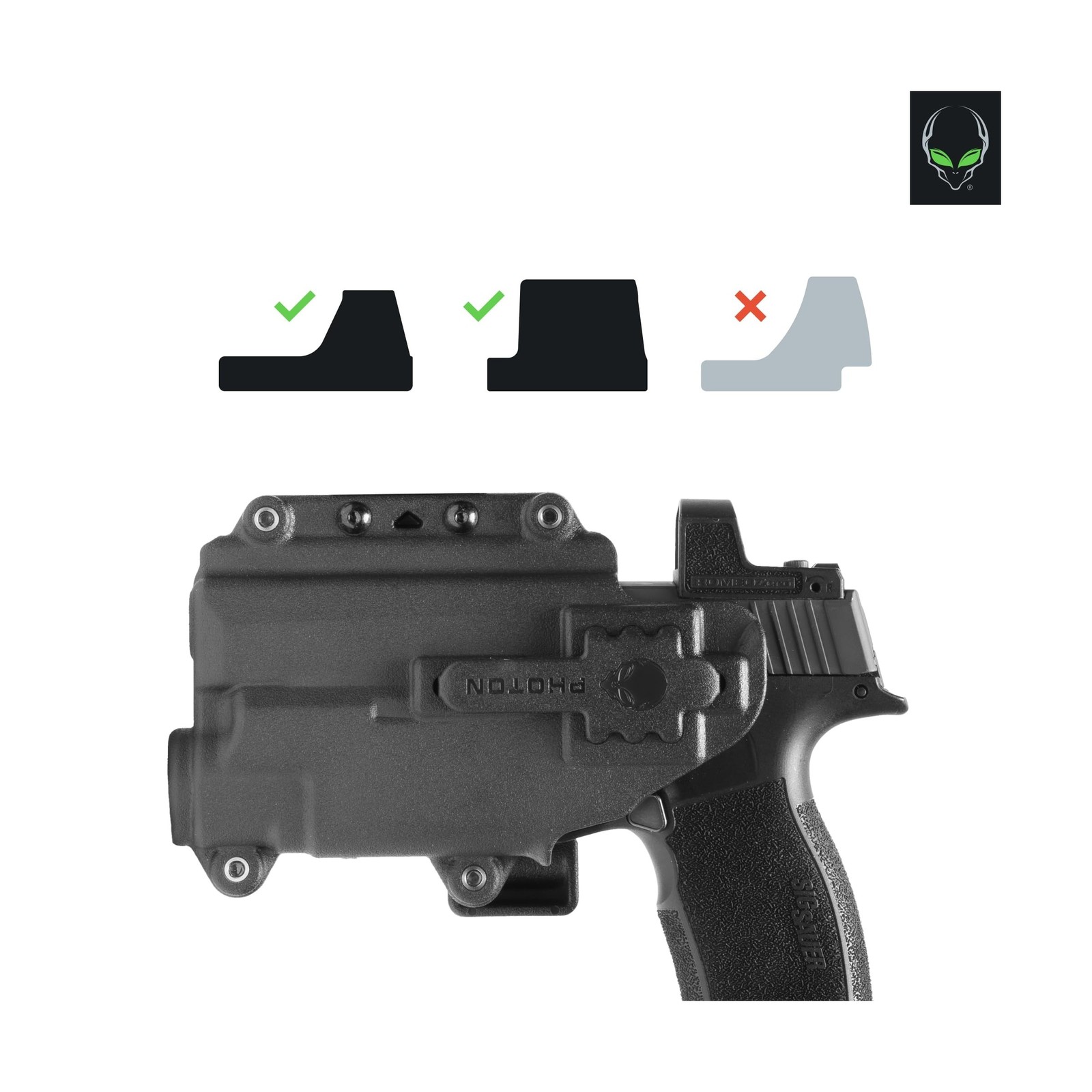 Alien Gear Photon Holster – IWB or OWB, Right or Left Hand, Optics Ready, Com…