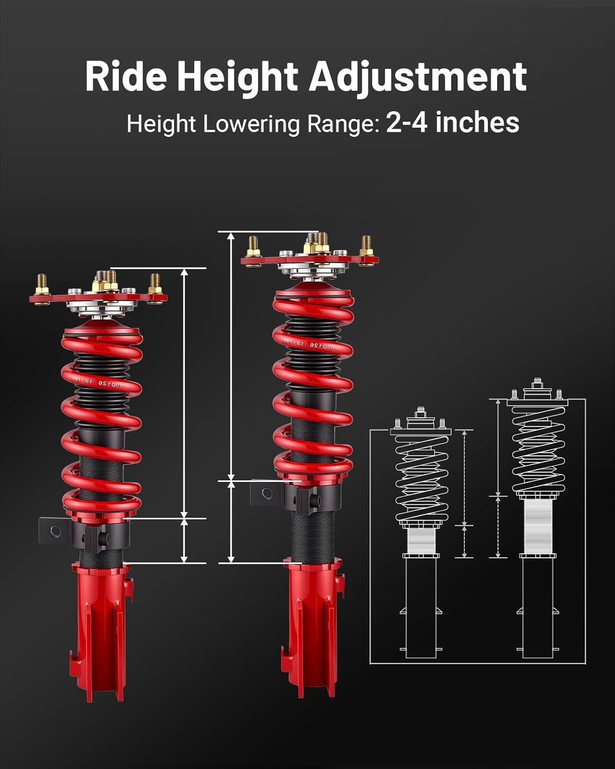 Coilovers Suspension Kit- Kia Optima 2011 2012 2013 2014 2015 Height Adjustable