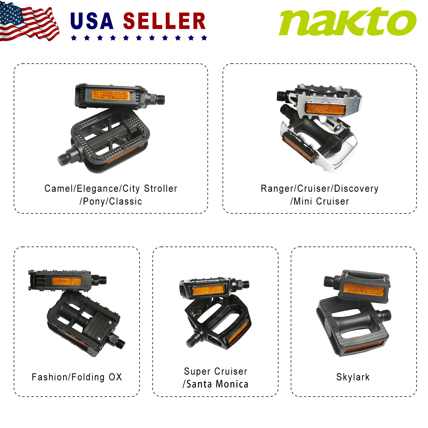 Pedals for NAKTO E-bikes Non-slip E-bike Pedals