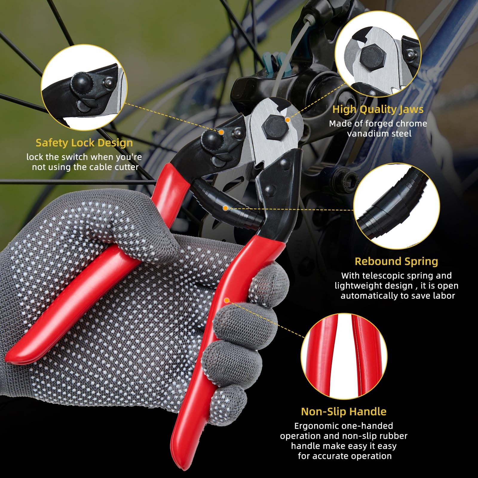 103Pcs Bike Brake Cable Kit with Stainless Steel Bike Cable Cutter,Brake Cabl…