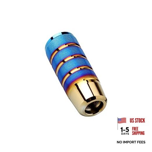 Sakali Aluminum Alloy Gear Shift Lever Knob Cover Metal Frosted Car Baked Blue