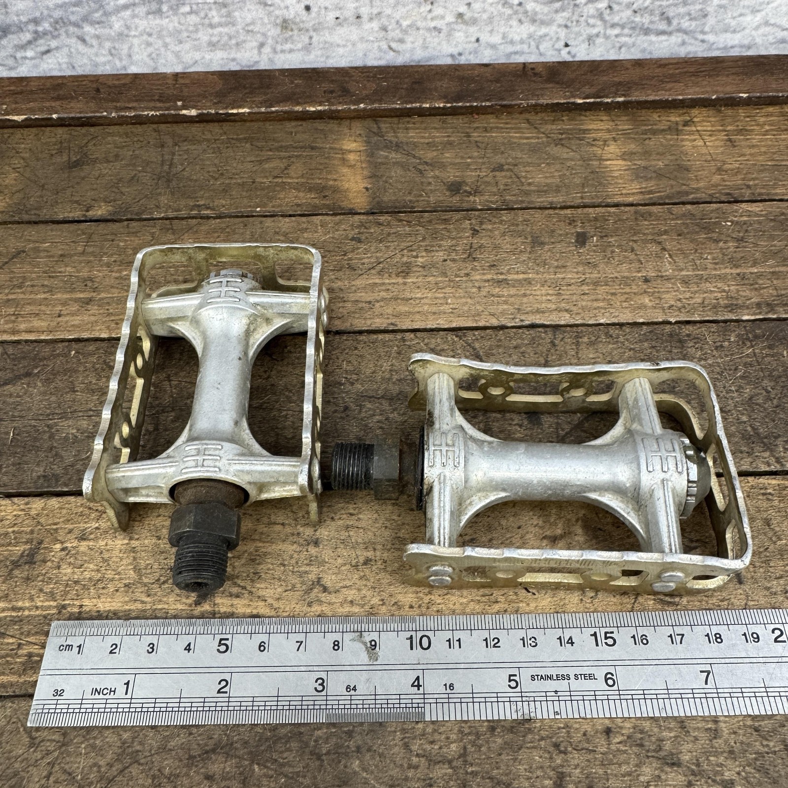 Vintage KKT Lightning BMX Bike Pedals 9/16 Gold 1980s Old School Race Bike Fade