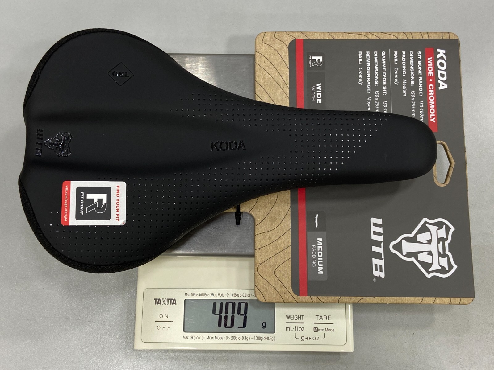 WTB Koda Wide Cromoly Rail Medium Padding 150x255mm Saddle (Black)