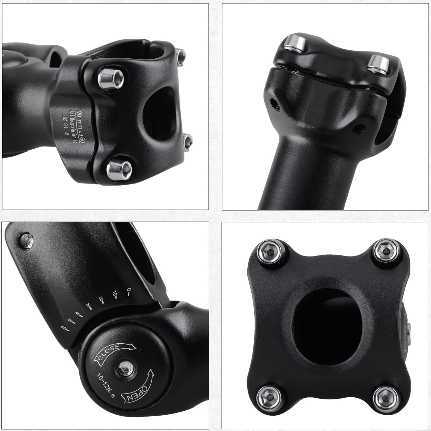 25.4mm 31.8mm Stem 70mm 80mm 90mm 110mm 120mm 130mm 17 35 45 60 Degree Adjust…