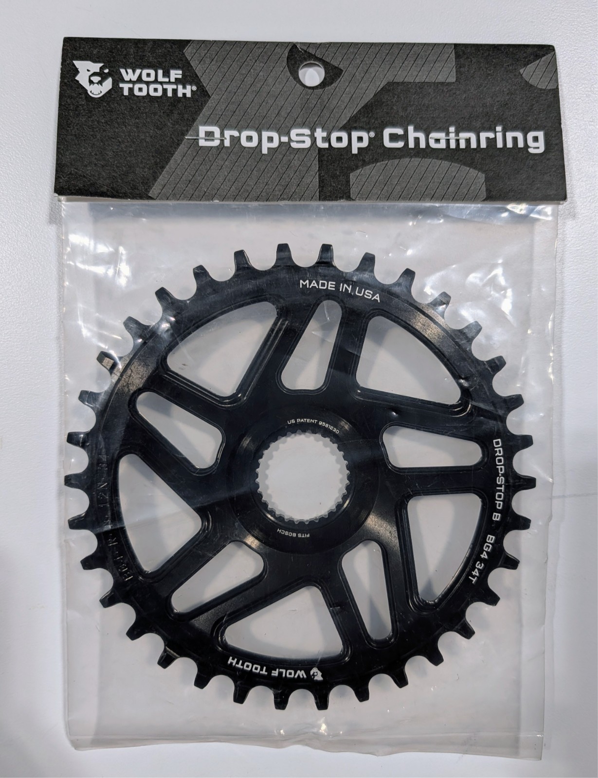 Wolf Tooth Direct Mount E-Bike Chainring (Shimano), 34t, Drop stop B