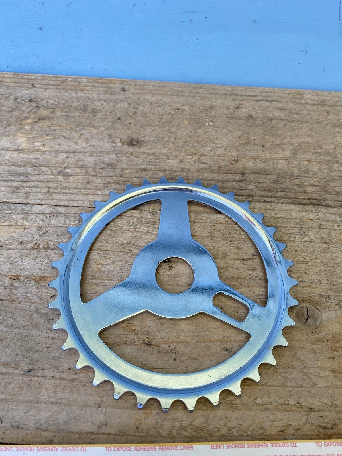 NOS Vintage 36t Chrome Muscle Bike Chain Ring-Kids Bike-For One-Piece Cranks