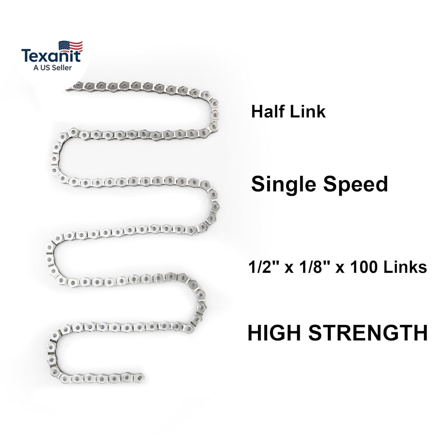 KMC BMX Single Speed Bike Chain 1 Speed Half Link High Strength Bicycle Chains 1