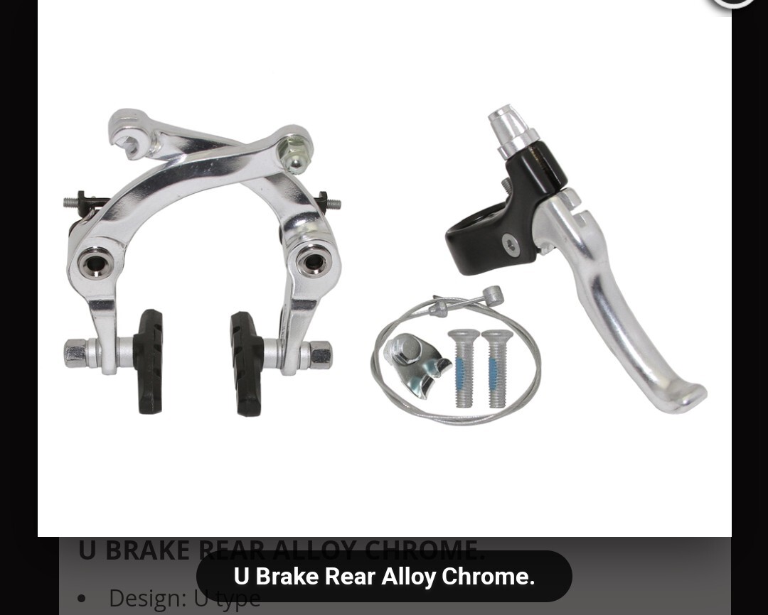 NEW REAR SILVER ALLOY HAND BRAKE 20″BMX BICYCLES,COMES COMPLETE,BOTTOM MOUNT
