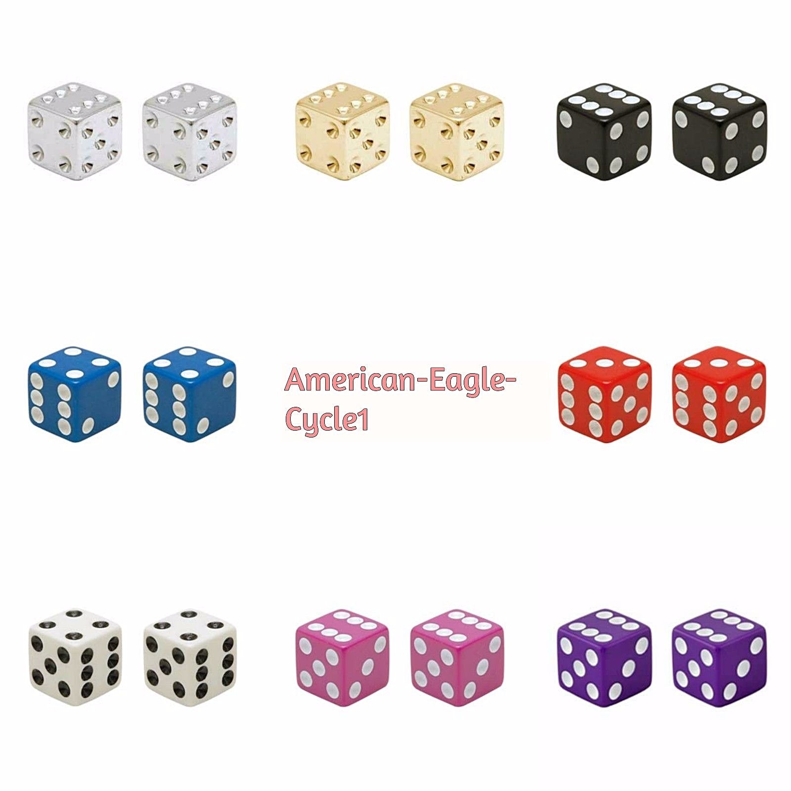 Dice Valve Caps New For Lowrider BMX Chopper Bikes ALL COLORS!