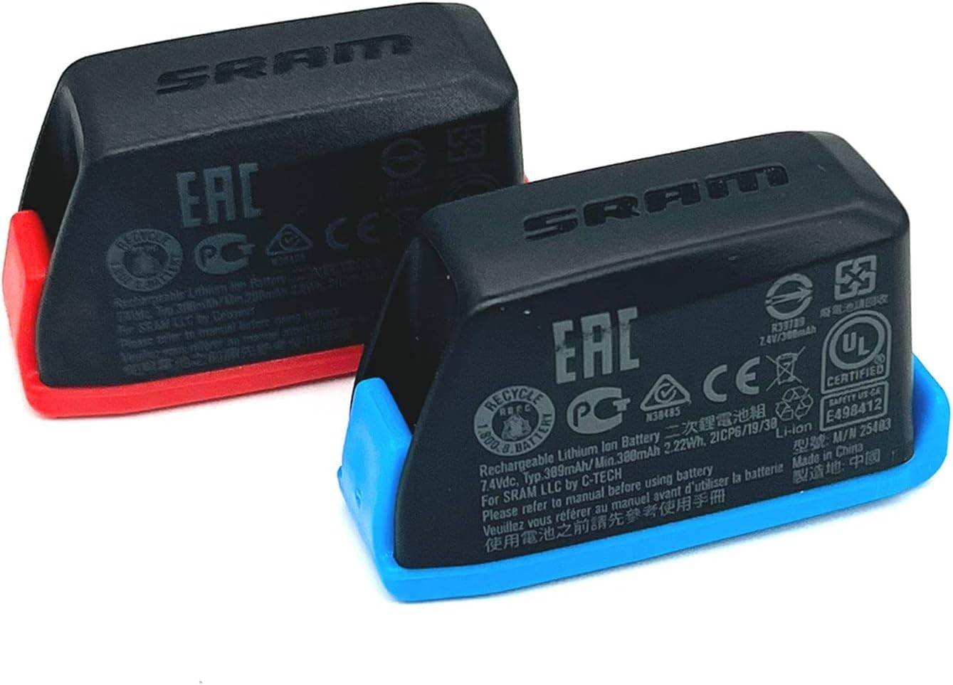 4-Pack Rechargeable Battery Covers for SRAM AXS/eTap – Color-Coded Protection