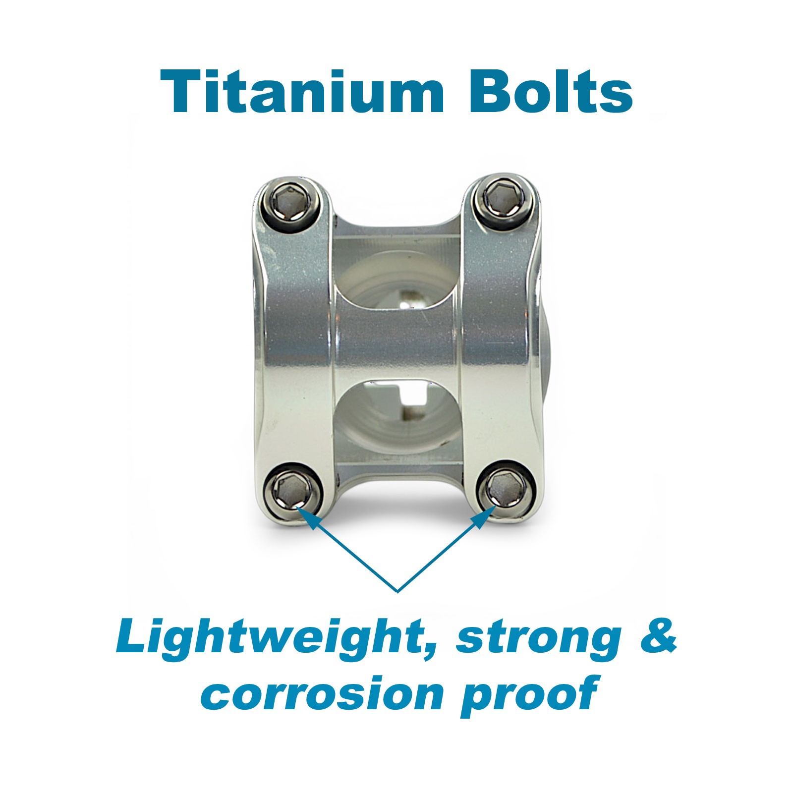 31.8x120mm OMNI Racer WORLDS LIGHTEST RACE-Lite Handlebar Stem & Ti Bolts SILVER