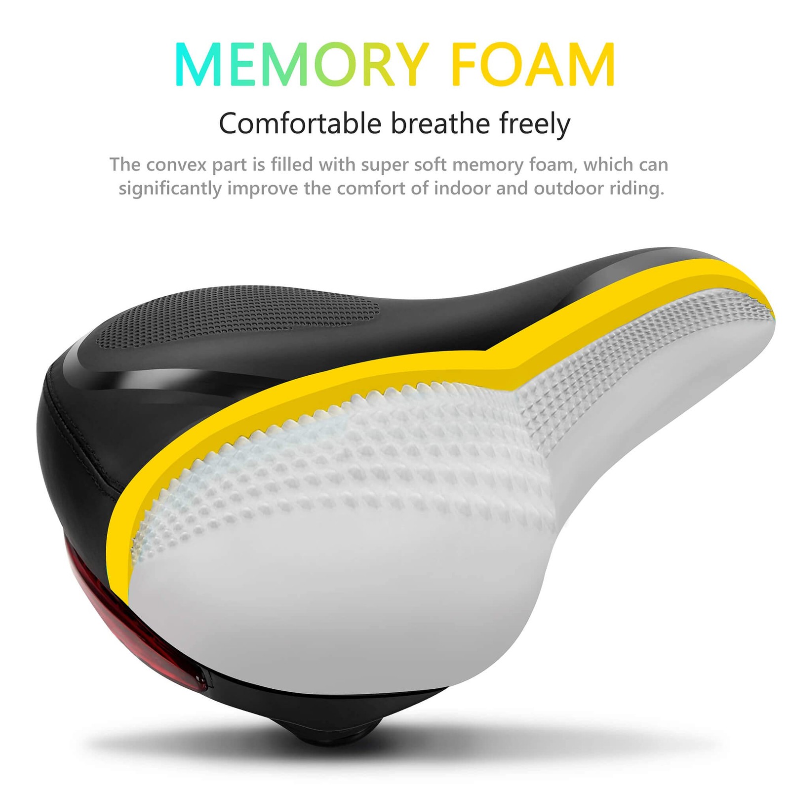 Comfortable Bike Seat with Light Breathable Memory Foam Padded Bike Saddle Du…