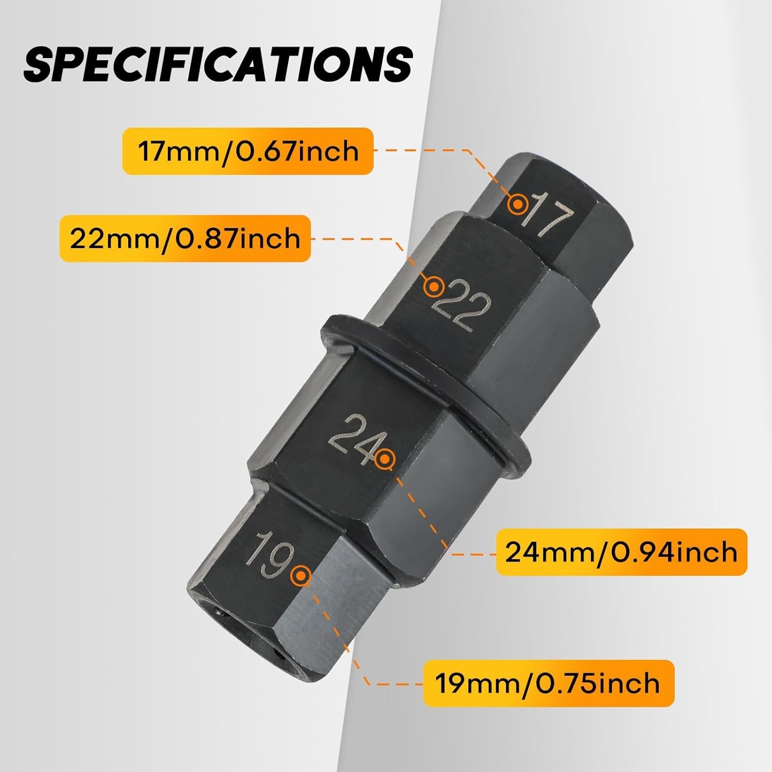 weyleity Hex Axle Motorcycle Tool 4 in 1 Socket 17 19 22 24mm for Front Wheel