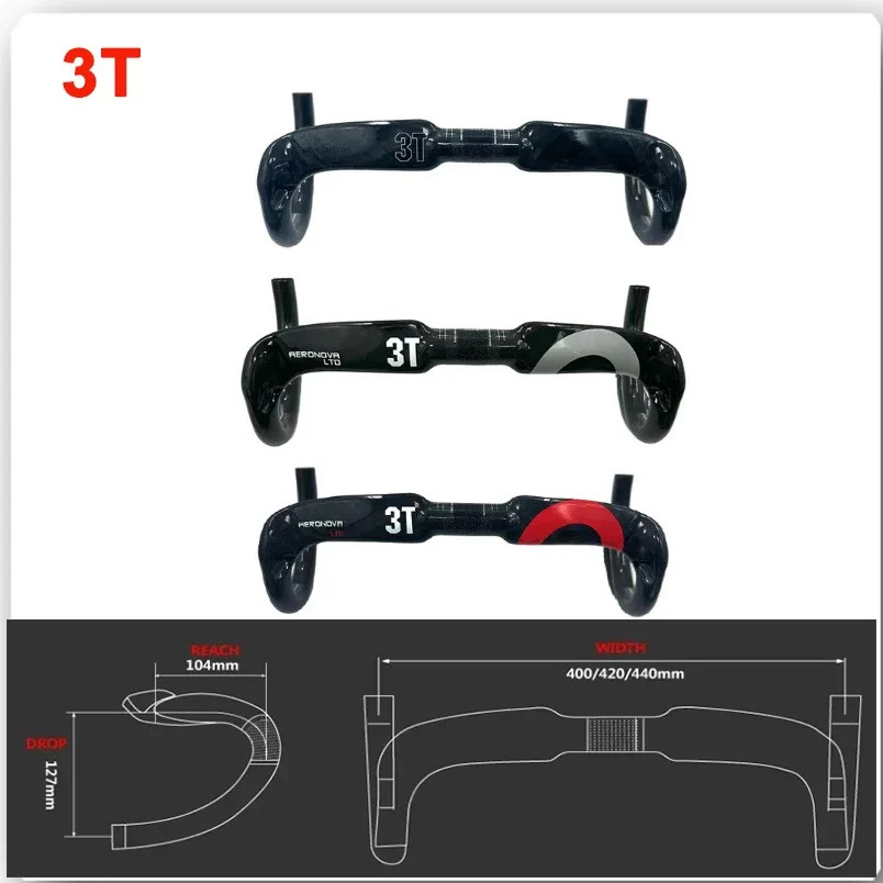 Full Carbon Fiber Road Bike Handlebar Matt/Gloss 31.8*380/400/420/440mm